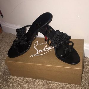 Christian Louboutin Black Sandal Heels Size 6.5